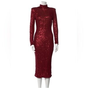 JLuxLabel Red Turtleneck Midi Dress
